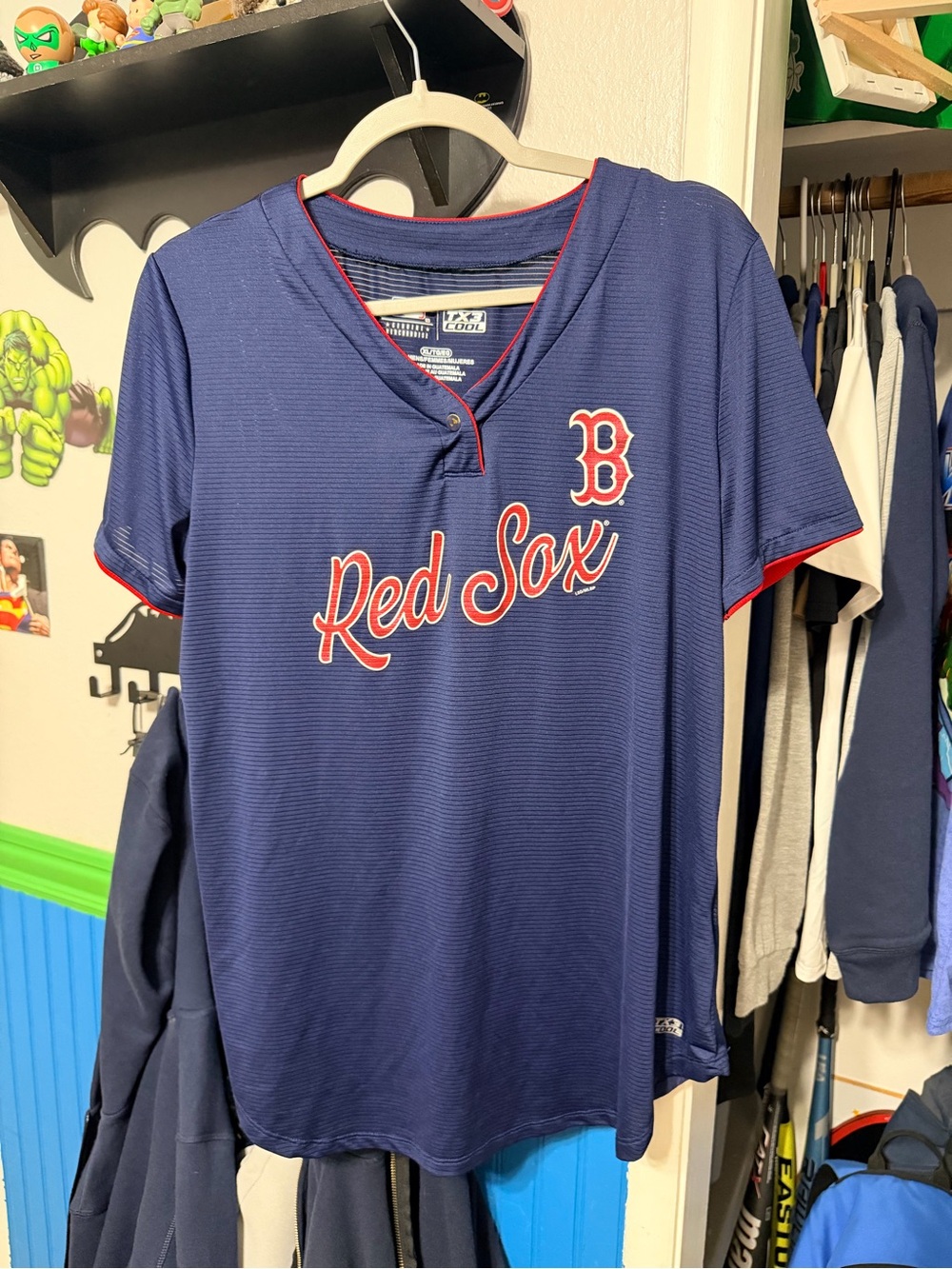 Genuine Merchandise Navy and Red Boston Red Sox Short Sleeve Top